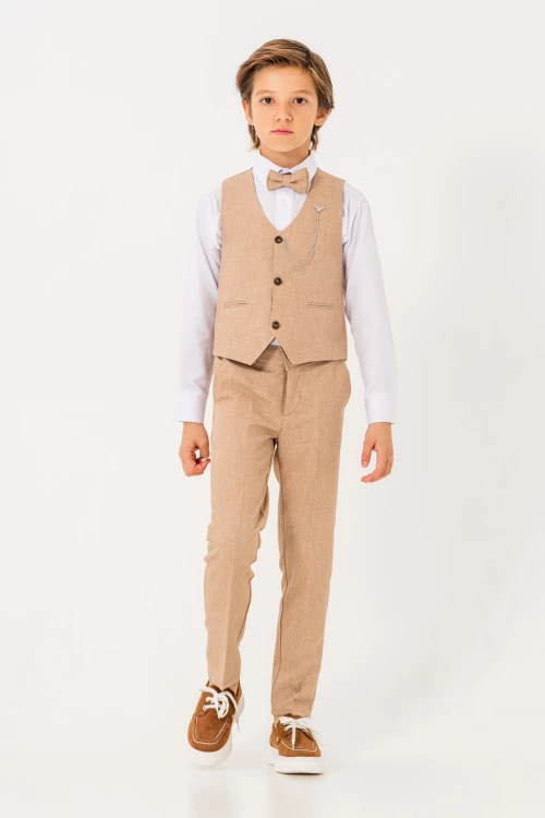 Papyonlu Yelekli Takım Elbise 3004