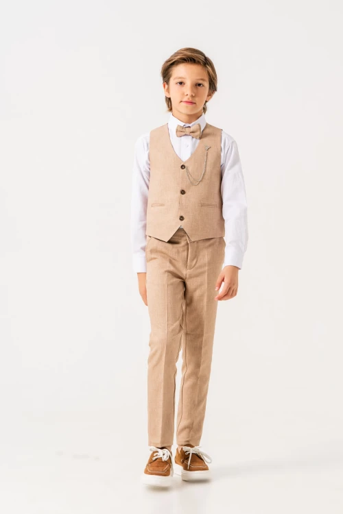 Papyonlu Yelekli Takım Elbise 3004