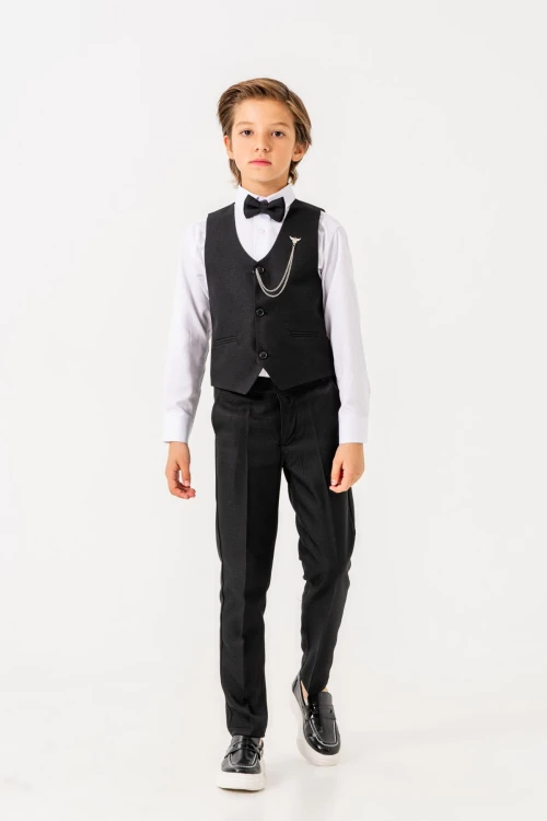 Papyonlu Yelekli Takım Elbise 3005