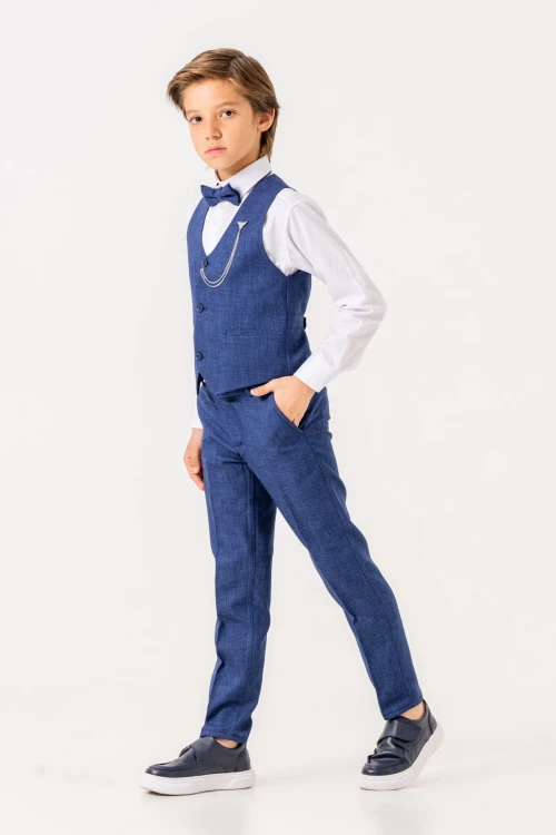 Papyonlu Yelekli Takım Elbise 3005