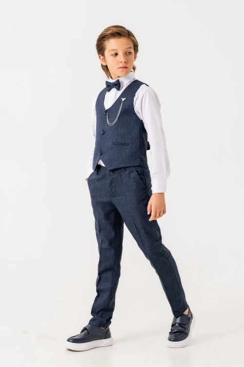 Papyonlu Yelekli Takım Elbise 3005