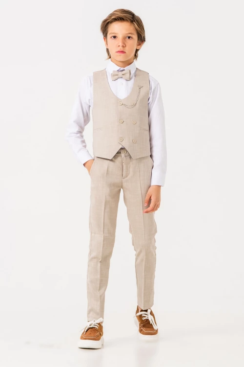 Papyonlu Yelekli Takım Elbise 3052