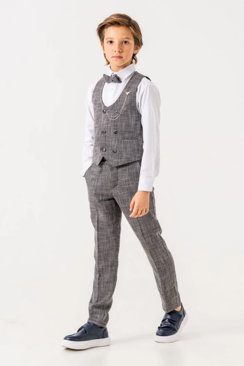 Papyonlu Yelekli Takım Elbise 3053