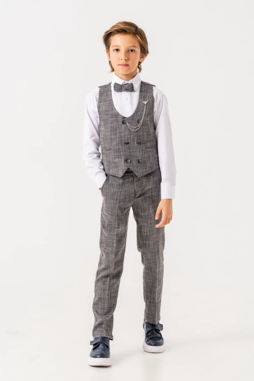 Papyonlu Yelekli Takım Elbise 3053