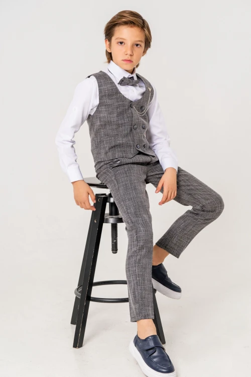 Papyonlu Yelekli Takım Elbise 3054