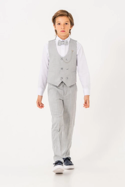 Papyonlu Yelekli Takım Elbise 3054