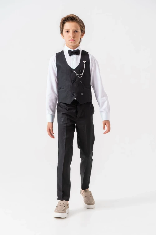 Papyonlu Yelekli Takım Elbise 3061