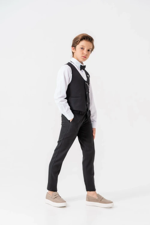 Papyonlu Yelekli Takım Elbise 3061