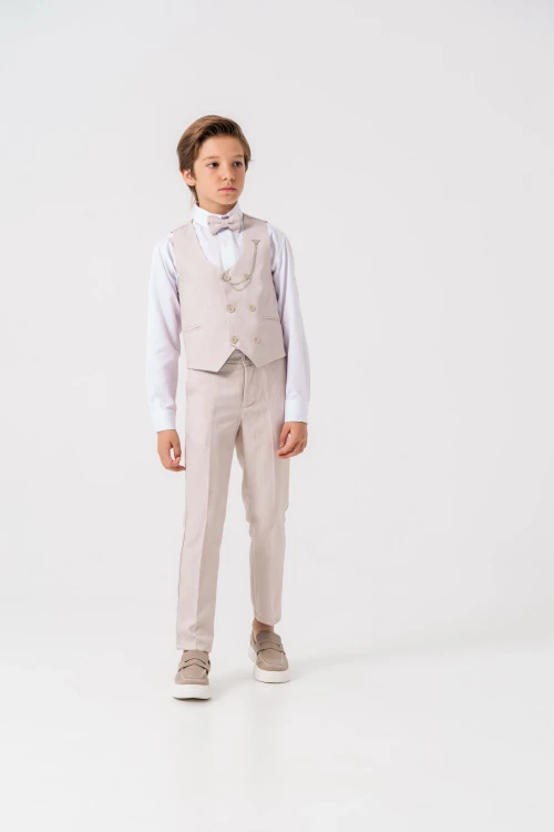 Papyonlu Yelekli Takım Elbise 3061