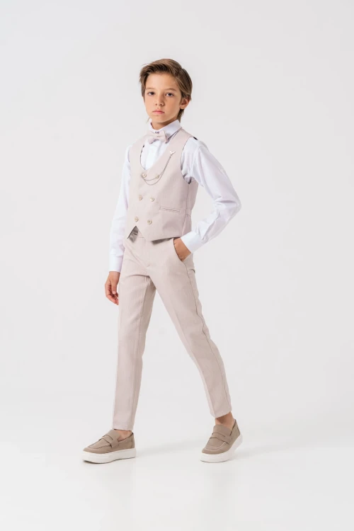 Papyonlu Yelekli Takım Elbise 3061