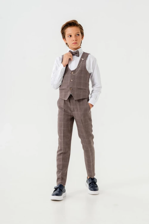 Papyonlu Yelekli Takım Elbise 3062