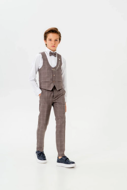 Papyonlu Yelekli Takım Elbise 3064