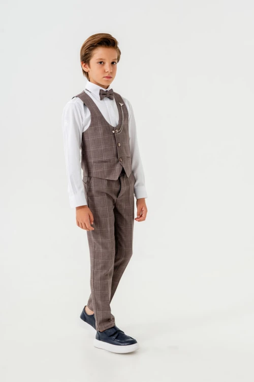 Papyonlu Yelekli Takım Elbise 3064