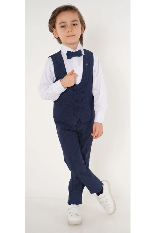 Papyonlu Yelekli Takım Elbise 3103