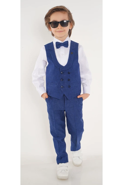 Papyonlu Yelekli Takım Elbise 3103