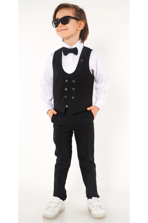 Papyonlu Yelekli Takım Elbise 3103