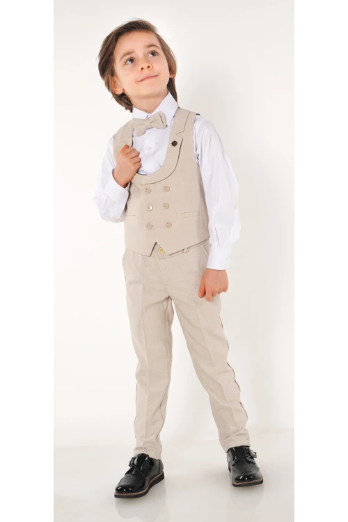 Papyonlu Yelekli Takım Elbise 3104