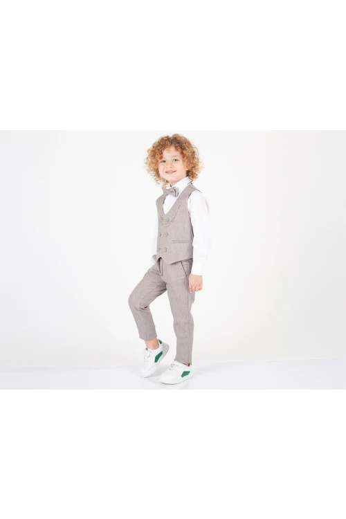 Papyonlu Yelekli Takım Elbise 5351