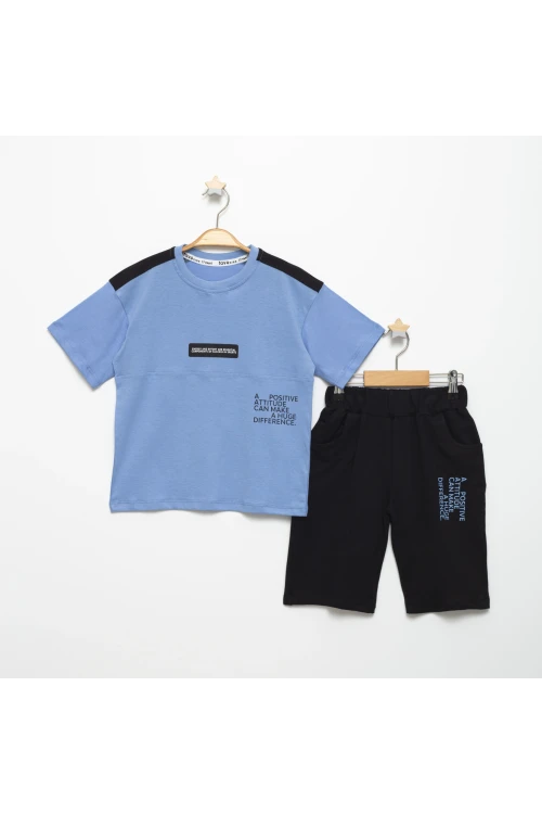 Positive Baskılı Şortlu Takım 15359-1