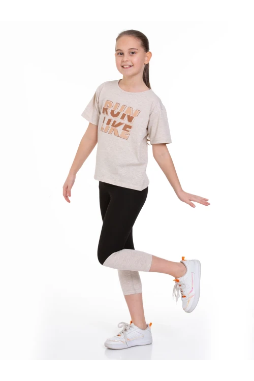 Run Baskılı Taytlı Takım 73251-1