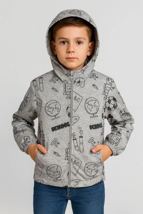 School Desen Erkek Çocuk Yağmurluk 3337