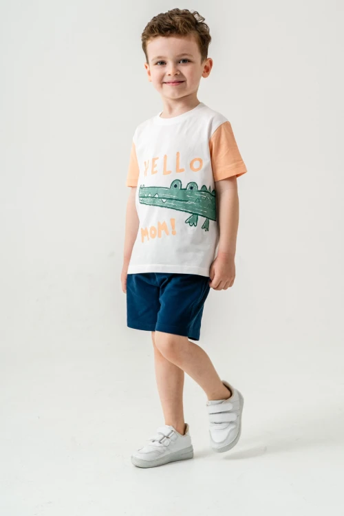 Sevimli Timsah Baskılı Şortlu Takım 50303