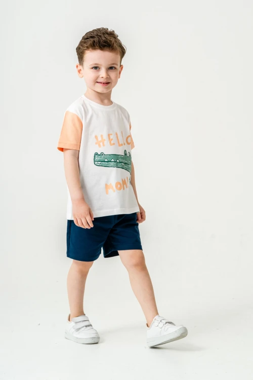 Sevimli Timsah Baskılı Şortlu Takım 50303