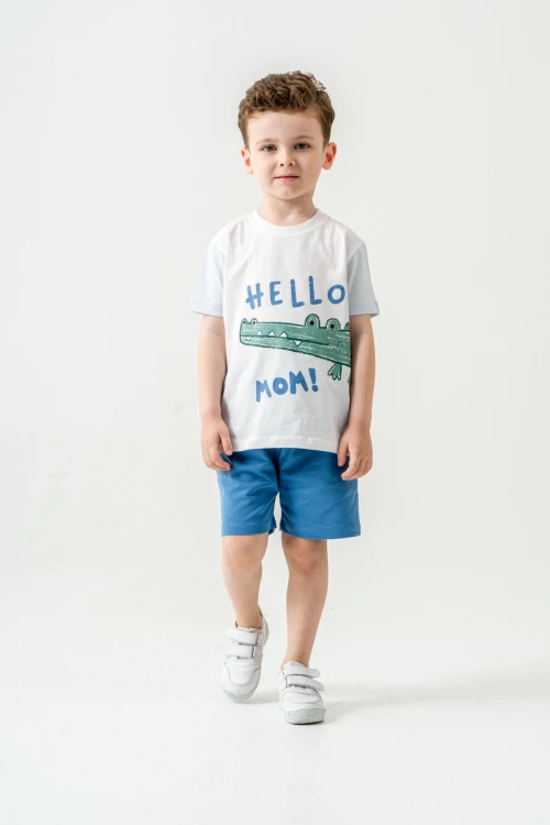 Sevimli Timsah Baskılı Şortlu Takım 50303