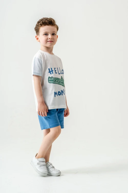 Sevimli Timsah Baskılı Şortlu Takım 50303