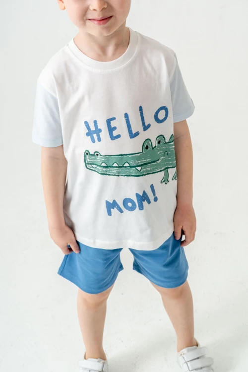 Sevimli Timsah Baskılı Şortlu Takım 50303