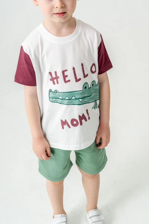 Sevimli Timsah Baskılı Şortlu Takım 50303