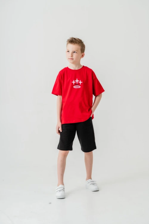 Sırtı Baskılı Şortlu Erkek Çocuk Takım 050