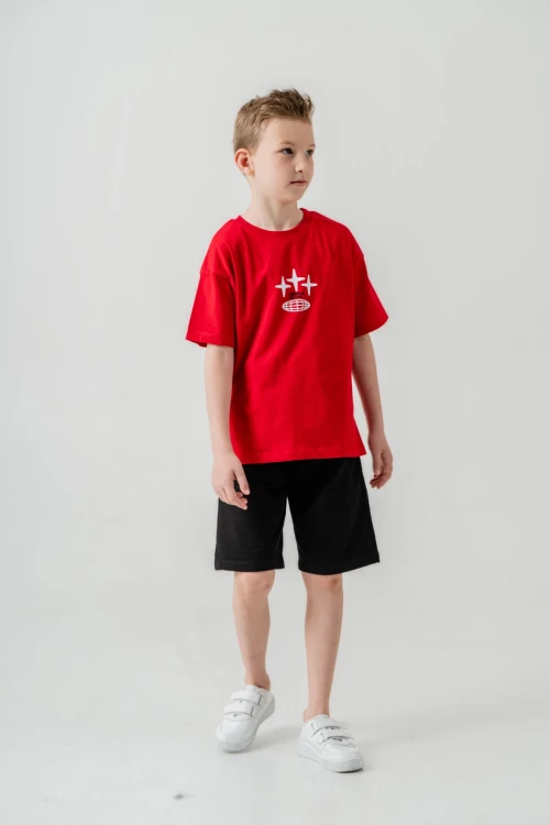 Sırtı Baskılı Şortlu Erkek Çocuk Takım 050