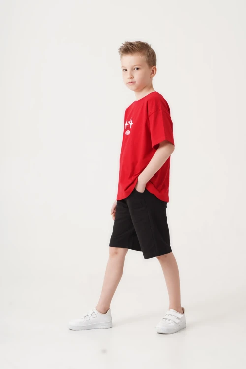 Sırtı Baskılı Şortlu Erkek Çocuk Takım 050