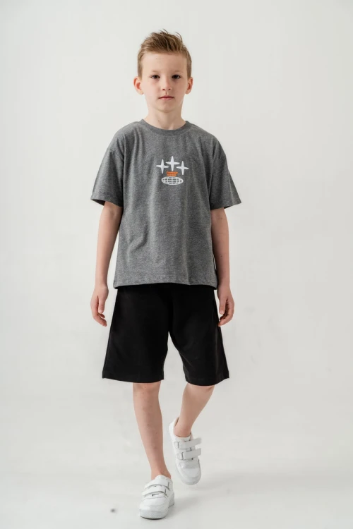 Sırtı Baskılı Şortlu Erkek Çocuk Takım 050