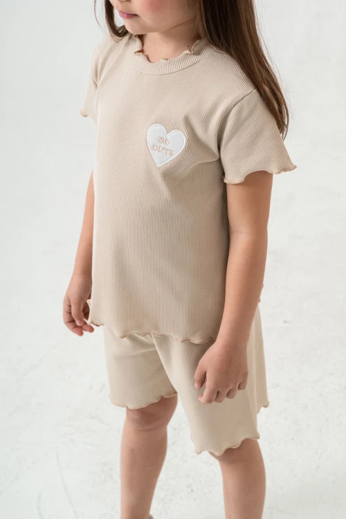 So Cute Nakışlı Şortlu Takım 50355