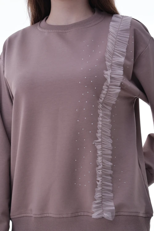 Taş Detaylı Kız Çocuk Sweat 2011