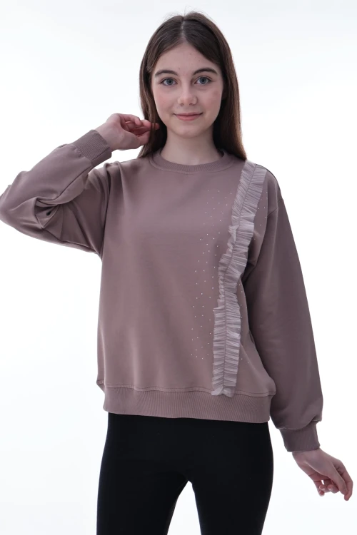 Taş Detaylı Kız Çocuk Sweat 2011