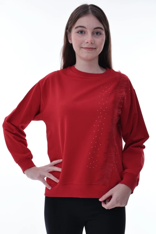 Taş Detaylı Kız Çocuk Sweat 2011