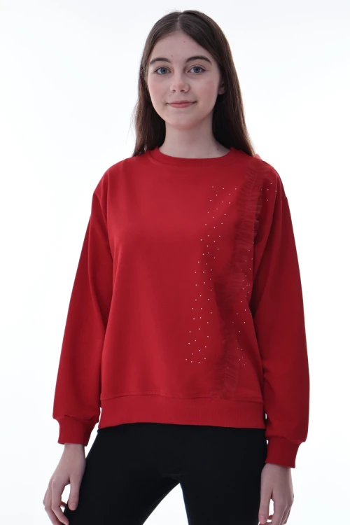 Taş Detaylı Kız Çocuk Sweat 2011