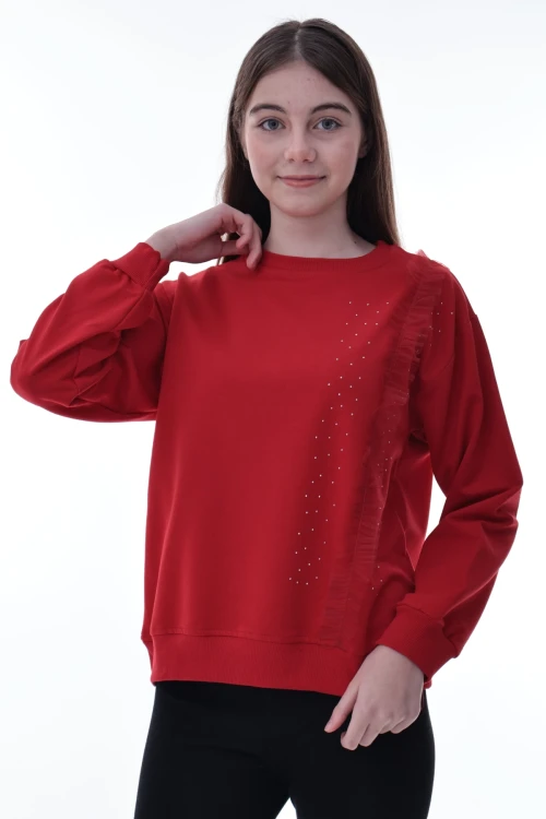 Taş Detaylı Kız Çocuk Sweat 2011