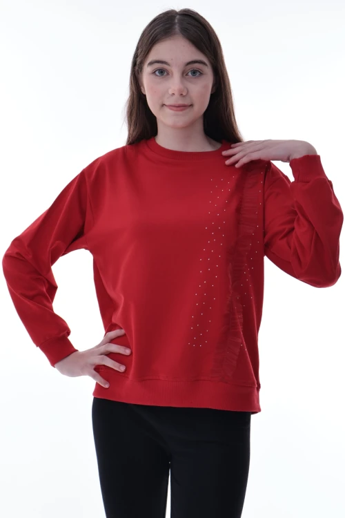 Taş Detaylı Kız Çocuk Sweat 2011