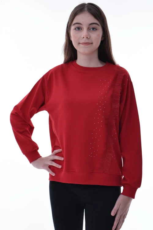 Taş Detaylı Kız Çocuk Sweat 2011