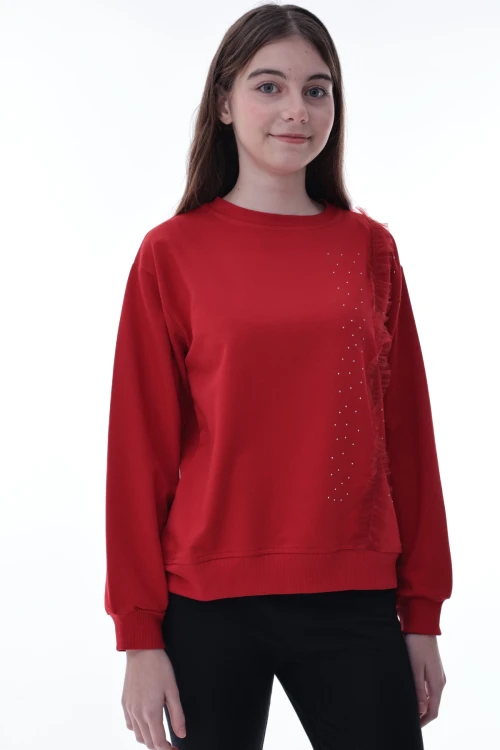 Taş Detaylı Kız Çocuk Sweat 2011