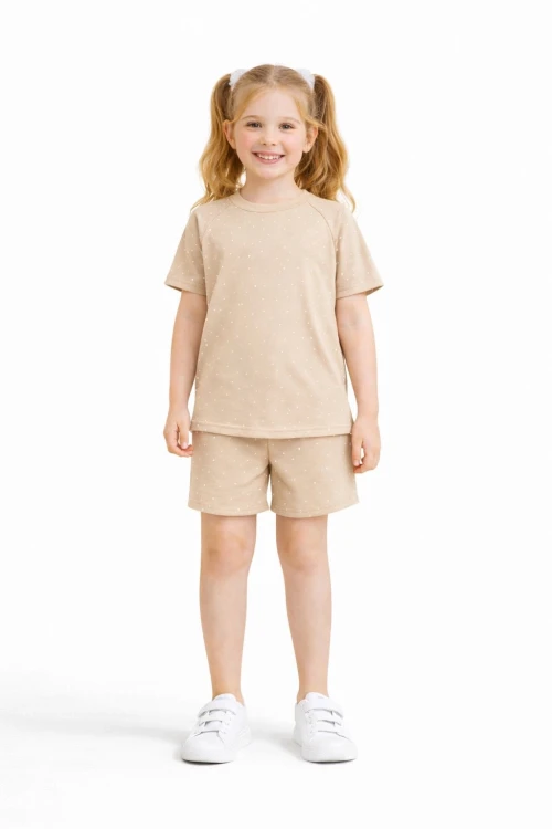 Taşlı Şortlu Kız Çocuk Takım 30454