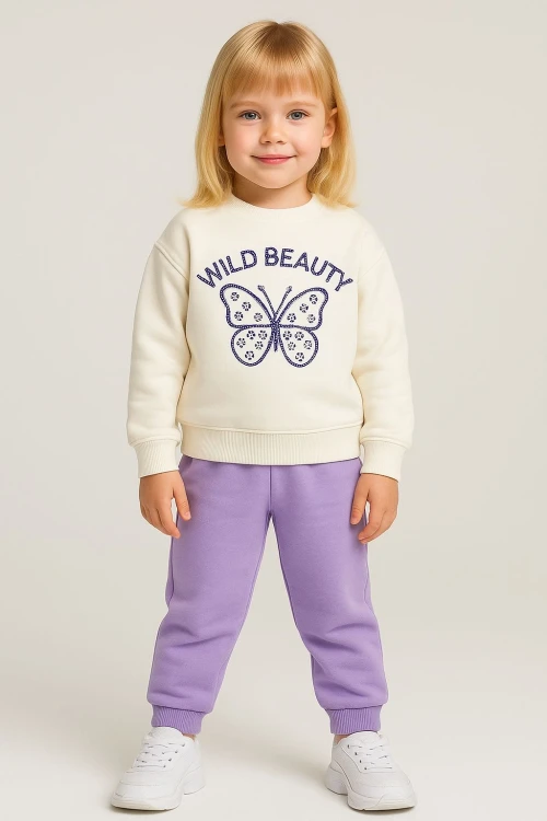 Taşlı Wild Baskılı Kız Bebek Takım 20157