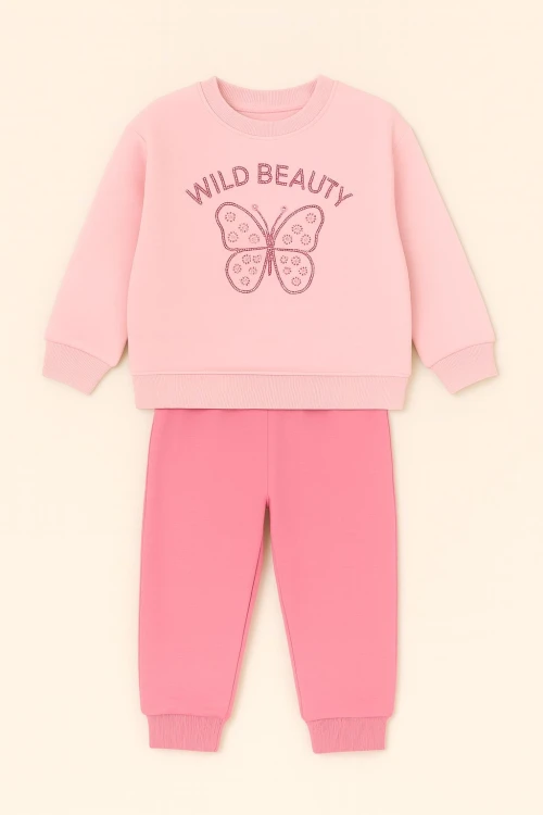 Taşlı Wild Baskılı Kız Bebek Takım 20157