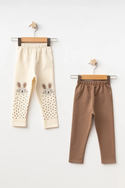 Tavşan Baskılı 2li Tayt 74356