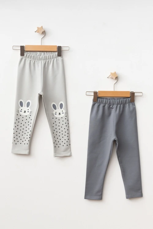 Tavşan Baskılı 2li Tayt 74356