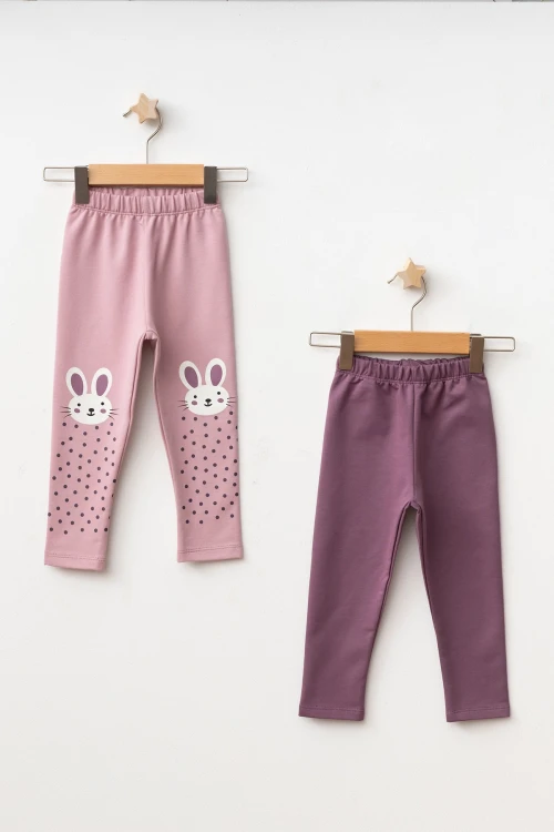 Tavşan Baskılı 2li Tayt 74356